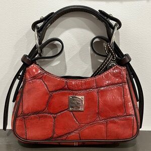 Dooney & Bourke Croc-Embossed Red Shoulder Bag